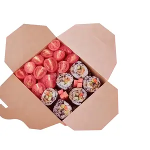 Boîte à lunch en papier commercial à emporter double assortie respirante pour poulet frit riz fleur frites