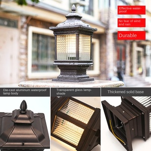 IP65 Étanche Moulé Sous Pression En Aluminium LED Mur De Jardin Simple Paysage Décoratif Pilier Lumières avec Base E27 - Product Image 5