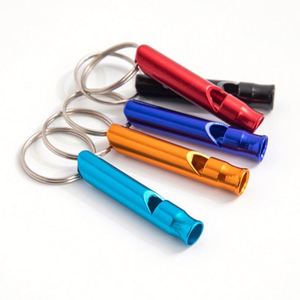 Wholesale Outdoor Activity Training Metal Key Chains Aluminum Alloy Wilderness Survival Whistle Bulk Stock Keychains - Product Image 1