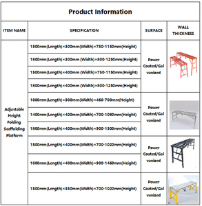 Di động gấp thép giàn giáo làm việc nền tảng điều chỉnh chiều cao cường độ cao 250kg tải trọng thiết kế hiện đại thương hiệu nuohua - Product Image 6