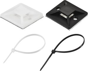 Clips de <span class=keywords><strong>fixation</strong></span> carrés en PP blanc et noir pour la gestion des câbles - Product Image 5