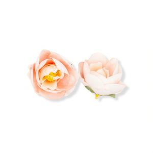 Fiori Artificiali ILAN, Rose Color Pesca da 3cm, 2 Pezzi, Decorativi per Artigianato - Product Image 1