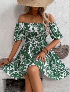 Moda zarif kadın seksi Midi elbise etek yaz Backless baskı kısa elbiseler Robe şezlong Vestidos askısız rahat elbiseler - Product Image 3