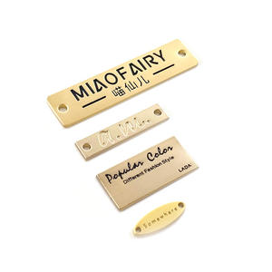 Etiquette carré<span class=keywords><strong>e</strong></span> avec logo personnalisé, lettres gravées, couture à la main, marque, vêtement, étiquette en métal pour sac à main - Product Image 5