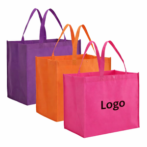 Sac fourre-tout réutilisable grand format, résistant, écologique, pliable, en non-tissé, avec logo imprimé pour les courses et les magasins, vente bon marché - Product Image 1