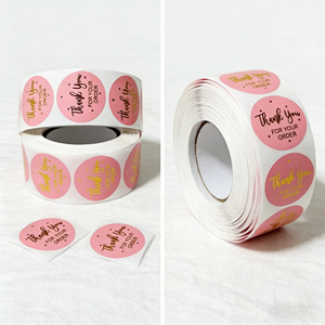 Rouleau d'autocollants en vinyle adhésif imperméable rose personnalisé pour les petites entreprises - Vente d'usine - Product Image 1