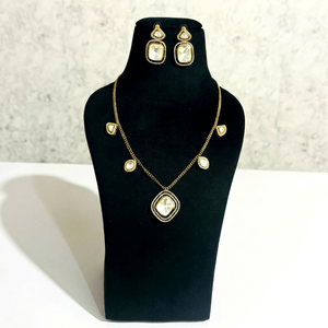 Geometric Gold Plated Crystal Necklace and Earring <b>Set</b> for Women Party Jewelry Trendy Fashion Alloy Jewelry <b>Sets</b> - Product Image 1