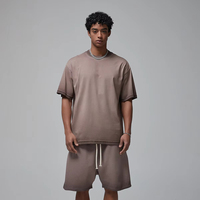 T-shirts formels pour hommes T-shirt lourd, mat, teint à la cire, lavé, vintage, tendance et jeune T-shirt à manches courtes pour hommes
