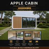 Cabane de glamping en forme de pomme avec porte vitrée pour camping, location de vacances, usage en extérieur - Maison conteneur au design moderne, boutique, hôtel, villa