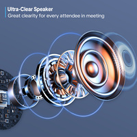 Microphone de conférence sans fil multi-utilisateurs avec fonctionnalité en cascade, haut-parleur Hi-Fi et couverture de salle pour 15 personnes