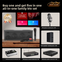 Système Home Cinéma Familial QQY 5.1 Canaux avec Subwoofer Puissant, Lecteur HDD, Boîtier Tour TV KTV, 8 Haut-parleurs Sans Fil en Plastique, Métal et Bois