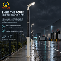 Système d'éclairage solaire LED hexagonal tout-en-un, résistant à l'eau IP65, pour l'éclairage des rues et des routes