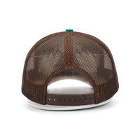 Gorra Trucker de Malla de Sarga de Algodón de 5 Paneles para Adulto, de Alta Calidad, Personalizada OEM, al por Mayor, con Visera Curva y Logotipo de Parche de Cuero, Gorra Deportiva