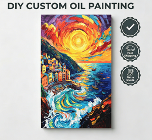 Kit de Peinture par Numéros Songwoo : Coucher de Soleil sur <span class=keywords><strong>les</strong></span> <span class=keywords><strong>Cinque</strong></span> <span class=keywords><strong>Terre</strong></span> Italiennes, Village Coloré, <span class=keywords><strong>Bateau</strong></span> de Pêche, Côte Méditerranéenne - Product Image 1
