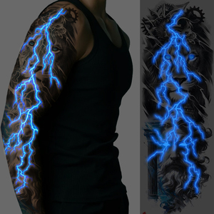 Adesivi per Tatuaggi Temporanei con Design di Animali Fluorescenti per Applicazione sul Corpo - Tatuaggi al Neon Ecologici per Concerti Notturni - Product Image 1