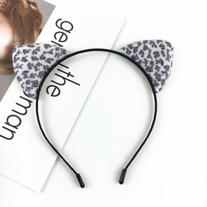 Coreano lindo leopardo estampado gato oreja accesorios para el cabello dulce Super Adorable dibujos animados diadema moda pinza de pelo para Selfie - Product Image 4