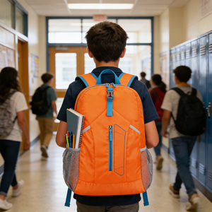 حقيبة ظهر مدرسية جديدة للطلاب بالجملة، حقيبة سفر خفيفة الوزن للجنسين قابلة للتخصيص، حقيبة رياضية للتسلق والأنشطة الخارجية - Product Image 1