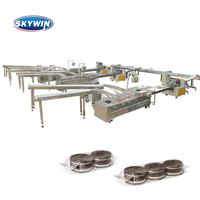 Ligne de production de biscuits sandwichs durs et moelleux, machine à faire des biscuits fourrés à la crème, machine d'emballage de biscuits en sachet flow-pack