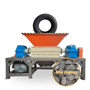 Small Output Size Tires Shredder Machine Equipment For Recycling Dual Shaft Shredder Crushing Machine On Sale