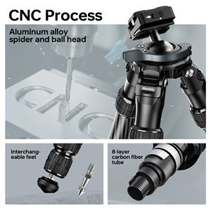 Trépied professionnel en fibre de carbone pour la chasse et les lunettes de visée - Trépied stabilisé robuste avec plaque à dégagement rapide - Product Image 4