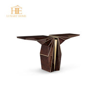 Meubles d'entrée de style nordique très demandés, table console en acier inoxydable avec plateau en marbre