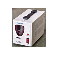 Stabilisateur de tension automatique monophasé SDR-500VA de type relais/microprocesseur, régulateur AVR 220/230VAC, affichage LED, CE RoHS