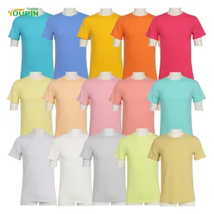 T-shirt unisexe en coton de bonne qualité d'usine T-shirt de couleur pastel en polyester pour l'impression par sublimation
