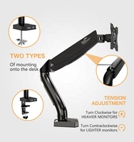 Support d'écran ZENO pour plateau de moniteur, bras articulé à ressort à gaz, double support flexible, fixation de moniteur M10