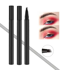 Custom Waterproof Fork Eyebrow Tattoo Pen Eyebrow Pencil Liquid Makeup Eyebrow 6 Color Paper Box Makeup Tools Eyes Makeup Beauty