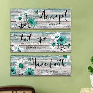 In stock wooden <b>wall</b> <b>stickers</b>, <b>decorative</b> doorplates, square wooden plaques, hanging blue daisy logo signs, home <b>decorations</b>. - Product Image 3