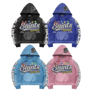 Felpa con Cappuccio da Uomo in Pile di Alta Qualità con Grafica Serigrafata, Design Antivento con Patta, Motivi a Stelle Stampati - Product Image 2