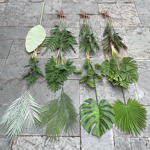 Feuille de soie <span class=keywords><strong>série</strong></span> verte maison décorative en gros mariage feuillage en plastique feuilles artificielles - Product Image 4