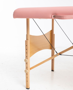 Cama plegable de 2 secciones personalizada, cama plegable de relleno de esponja, mesa de masaje portátil de madera rosa - Product Image 5