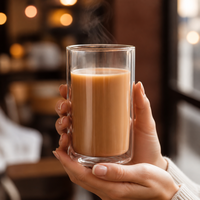 Gobelet en verre à double paroi résistant à la chaleur 250 ml, en verre borosilicate transparent pour boissons chaudes et froides, logo personnalisé, vente en gros