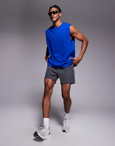 Camiseta sin Mangas Deportiva <span class=keywords><strong>de</strong></span> Verano, 100% Algodón, 300 Gramos, Corte Holgado, para Hombre, Color <span class=keywords><strong>Azul</strong></span> <span class=keywords><strong>Marino</strong></span> - Product Image 5