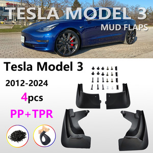 Tesla Model 3 <b>Mud</b> <b>Flaps</b> 4Pcs PP TPR Material For 2012-2024 Cars - Product Image 1