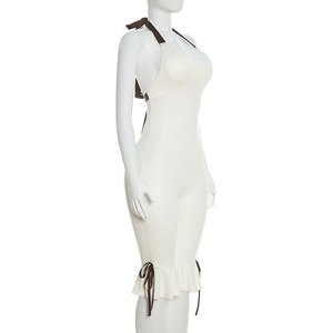 วิวิบลุค C26JP028 จั๊มสูทผู้หญิงฤดูร้อนแบบใหม่ สายคล้องคอ เซ็กซี่ สีพื้น ความยาวปานกลาง สไตล์ลำลอง - Product Image 3