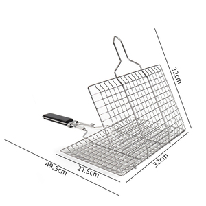 Cesta plegable para asar pescado con pinza, red para asar a la parrilla, parrilla plegable con cierre, canasta para parrilla, herramientas de cocina para camping y picnic - Product Image 4