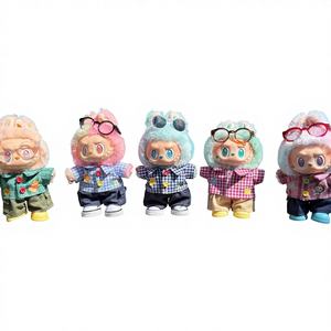 Roupas Exclusivas para Labubu 17cm/15cm, Acessórios para Bonecas, Camiseta Designer de Manga Curta Mini, Camisetas Labubu para Bonecas - Product Image 1