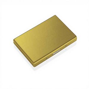 Tarjetero Metálico Personalizable de Alta Calidad con Logotipo, Hecho a Mano, Portátil, de Acero Inoxidable Cepillado, para Tarjetas de Visita, Promocional - Product Image 1