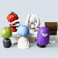 6-10CM 6PCS/SET Frieren Beyond Journey's End Q Ver. Figur Anime PVC Mini Fern, Mainan Hadiah Kotak Telur Gachapon