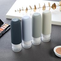 Bouteilles de voyage rechargeables de 3oz, ensemble cosmétique de voyage portable, ensemble de bouteilles de voyage en silicone anti-fuite approuvées par la TSA