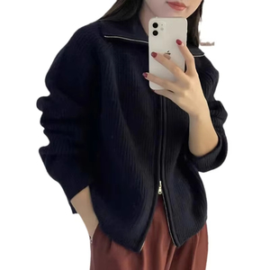 Pull long décontracté à <span class=keywords><strong>col</strong></span> en V uni, nouvelle mode 2026, vente en gros, automne, hiver, pour femmes - Product Image 4