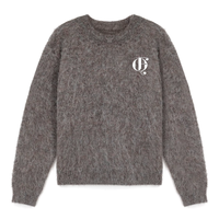 Pull en mohair surdimensionné pour homme avec logo personnalisé, style streetwear, tricoté duveteux, coupe carrée vintage de luxe, pull d'hiver