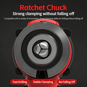 מקדחת אימפקט נטענת 21V אדומה ללא פחמים עם סוללת ליתיום, ערכה מקצועית אלחוטית למתכת/עץ/אבן - Product Image 4