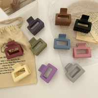 Vente en gros de pinces à cheveux coréennes carrées de 5cm pour filles pour femmes, bonbons, pastel, finition mate, mate, plastique givré