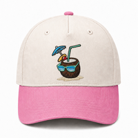 Casquette de baseball brodée 'Coconut Cocktail', réglable, style 'Dad Hat', à visière courbée, pour hommes et femmes, rose crème