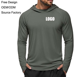 Camisetas de Calidad, Camiseta Deportiva de <span class=keywords><strong>Manga</strong></span> <span class=keywords><strong>Larga</strong></span> con Capucha para <span class=keywords><strong>Hombre</strong></span>, Sudadera con Capucha para <span class=keywords><strong>Hombre</strong></span> - Product Image 1