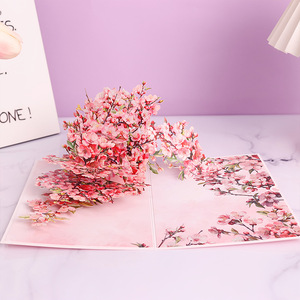 Nouvelle Arrivée Créative : Carte de Vœux Pop-up 3D Fleur de Cerisier avec Espace pour Message, Idéale pour Anniversaires, Mariages, Bénédictions - Product Image 3
