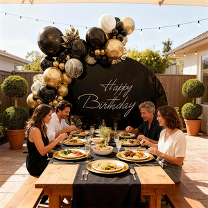 Kit Arco di Palloncini in Lattice Tema Nero e Oro da 102 Pezzi per Decorazioni di Compleanno, San Valentino, Laurea, Capodanno e Allestimento Feste - Product Image 4